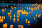 USA-Colorado Springs Water Lantern Festival on Prospect Lake Art Print